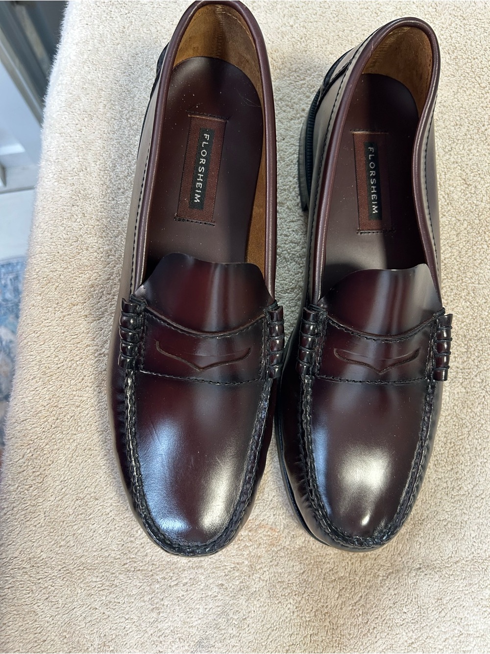 FLORSHEIM BERKLEY CLASSIC Cordovan Penny loafers. NEW! No box size 11D